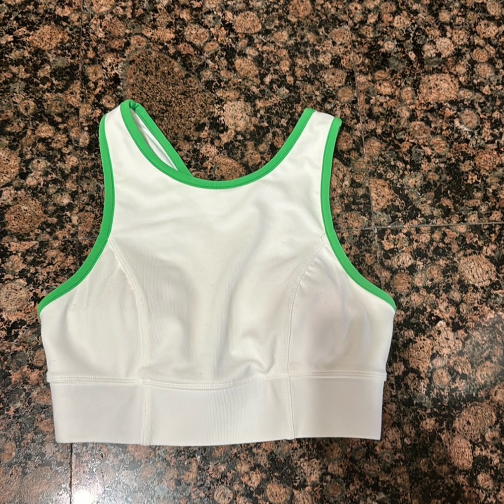 KYODAN White/green Tennis Ottoman Bra Top